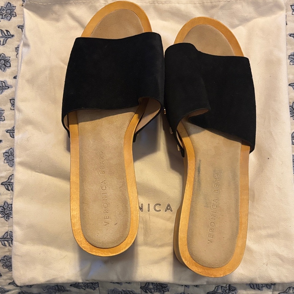 Veronica Beard Black and Tan Women's Sandals